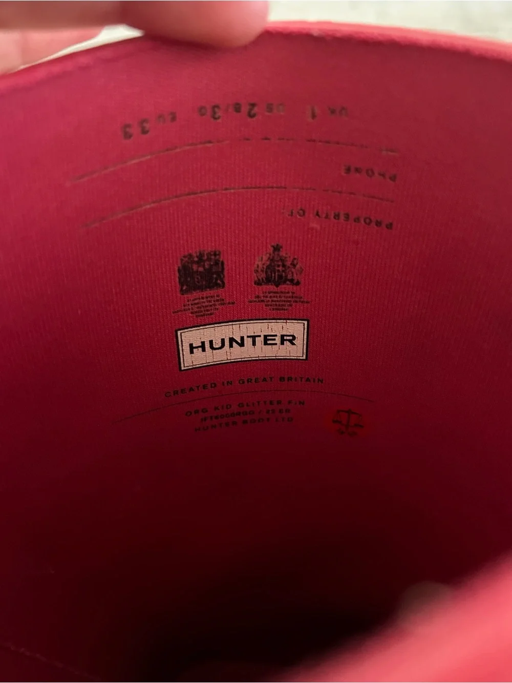 Hunter Kids' Glitter Red Tall Rain Boots